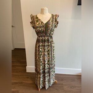 SHEIN Floral Green Maxi Dress